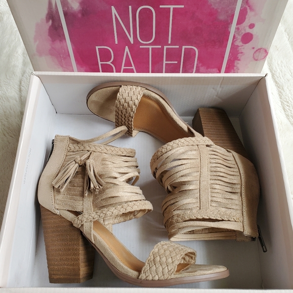 Not Rated Rosella Cream Open Toe Chunky Heels from Buckle - Picture 6 of 13